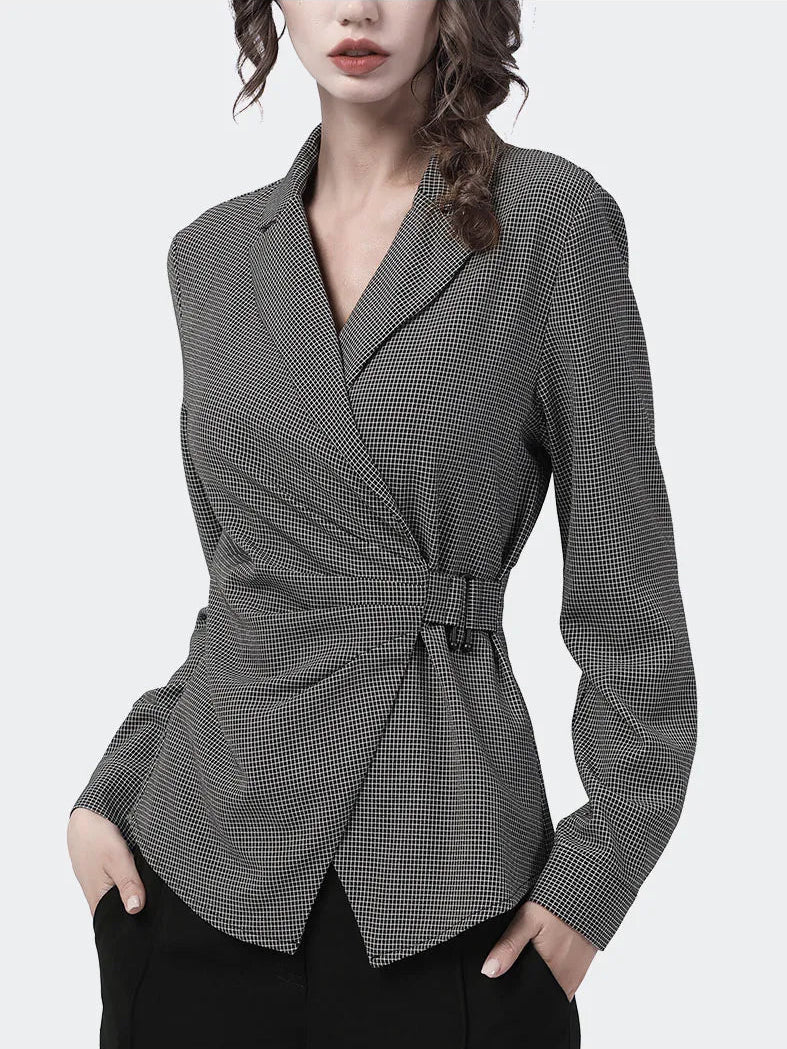 Chemisier Vintage Femme Luxe Carreaux - Louise Vintage