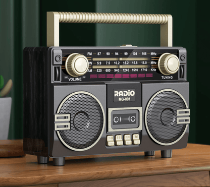 Enceinte Vintage mini Radio K7 Noir - Louise Vintage