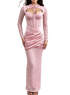 Femme Robe Année 40 Rose - Louise Vintage