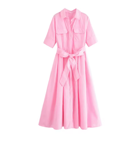 Femme Robe Année 70 Vintage Rose - Louise Vintage