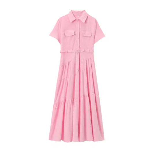 Femme Robe Année 70 Vintage Rose - Louise Vintage