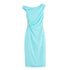 Femme Robe Année 70 Vintage Turquoise - Louise Vintage