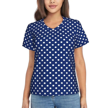 Haut Vintage Bleu Pois Blancs - Louise Vintage