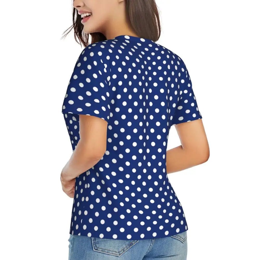 Haut Vintage Bleu Pois Blancs - Louise Vintage