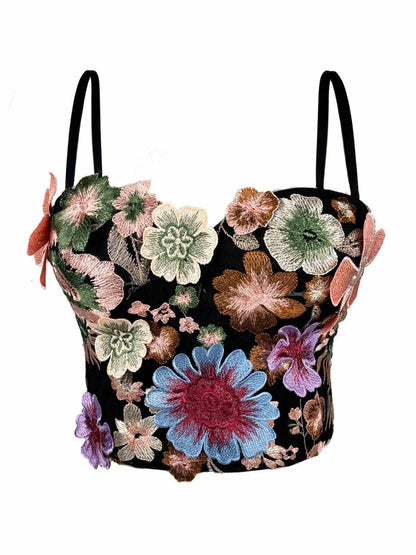 Haut Vintage Bustier Bouquet de Fleurs - Louise Vintage
