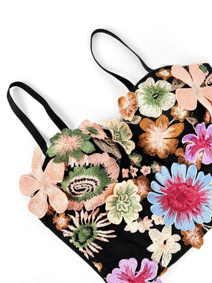 Haut Vintage Bustier Bouquet de Fleurs - Louise Vintage