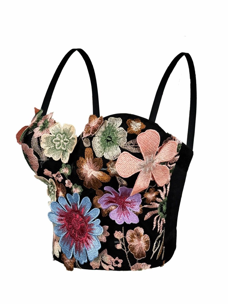 Haut Vintage Bustier Bouquet de Fleurs - Louise Vintage