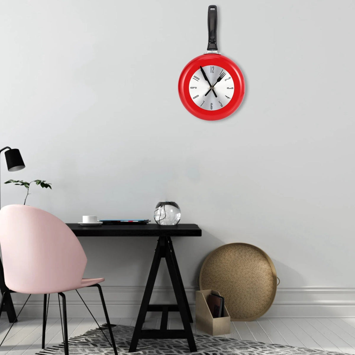 Horloge Murale Ronde Pendule Vintage Rouge - Louise Vintage