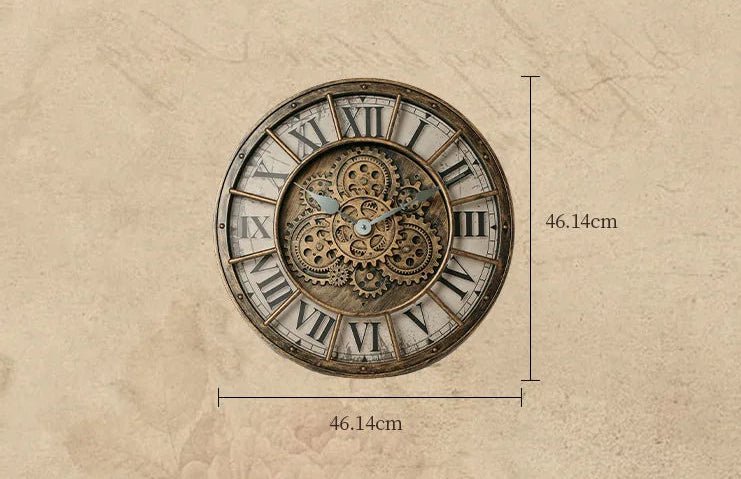 Horloge Murale Vintage Montre Noire Dorée - Louise Vintage