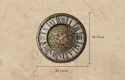 Horloge Murale Vintage Montre Noire Dorée - Louise Vintage