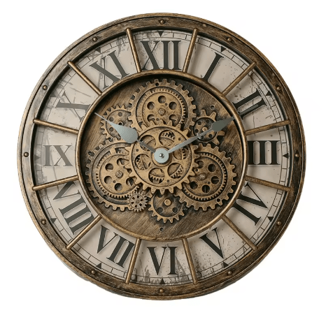 Horloge Murale Vintage Montre Noire Dorée - Louise Vintage