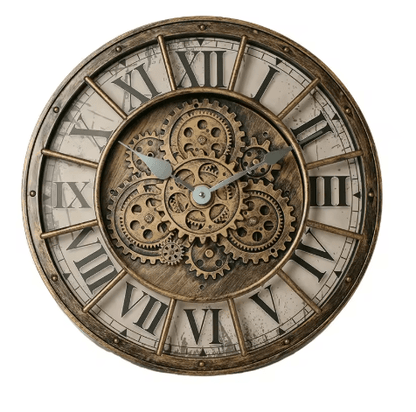 Horloge Murale Vintage Montre Noire Dorée - Louise Vintage