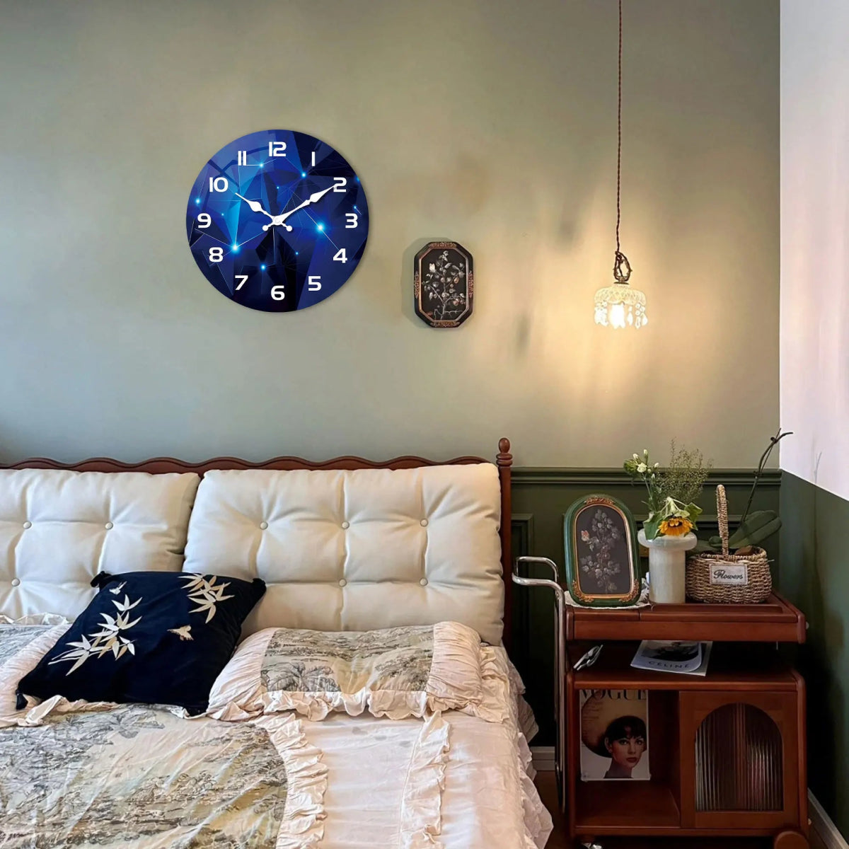 Horloge Vintage Murale Bleue - Louise Vintage