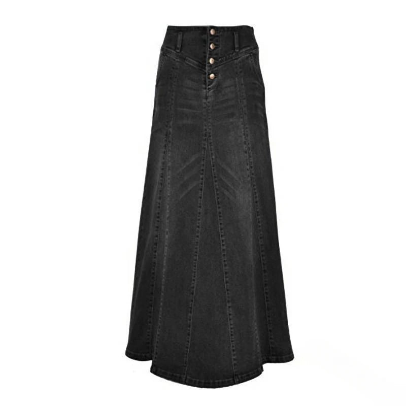 Jupe Boutonnée Noire Aspect Vintage - Louise Vintage