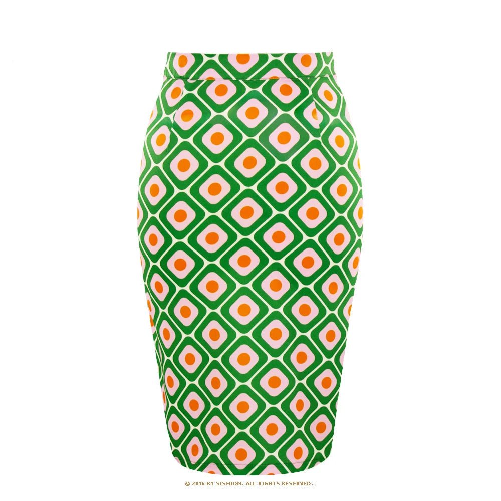 Jupe Crayon Vintage Géométrique - Louise Vintage