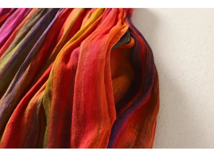 Jupe Longue Vintage Plissée Patchwork - Louise Vintage