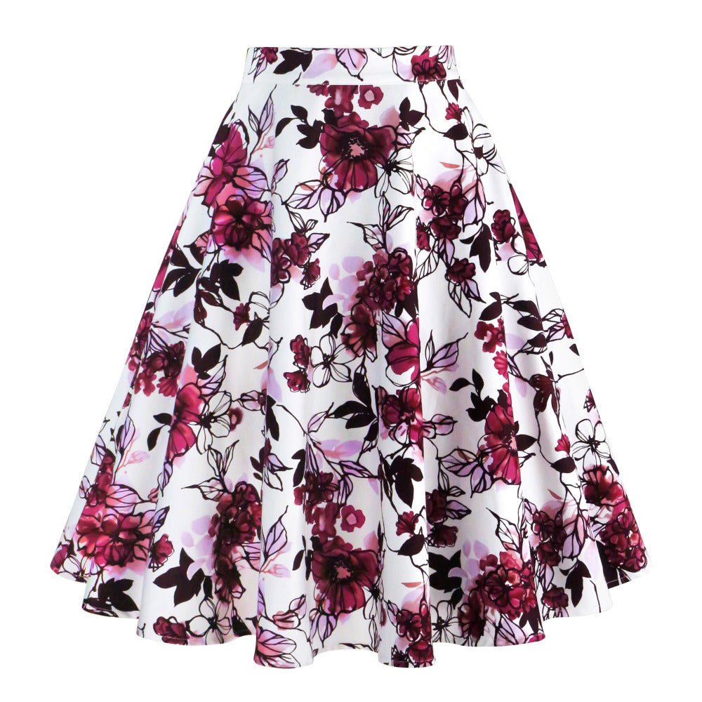 Jupe Vintage Beige Roses - Louise Vintage