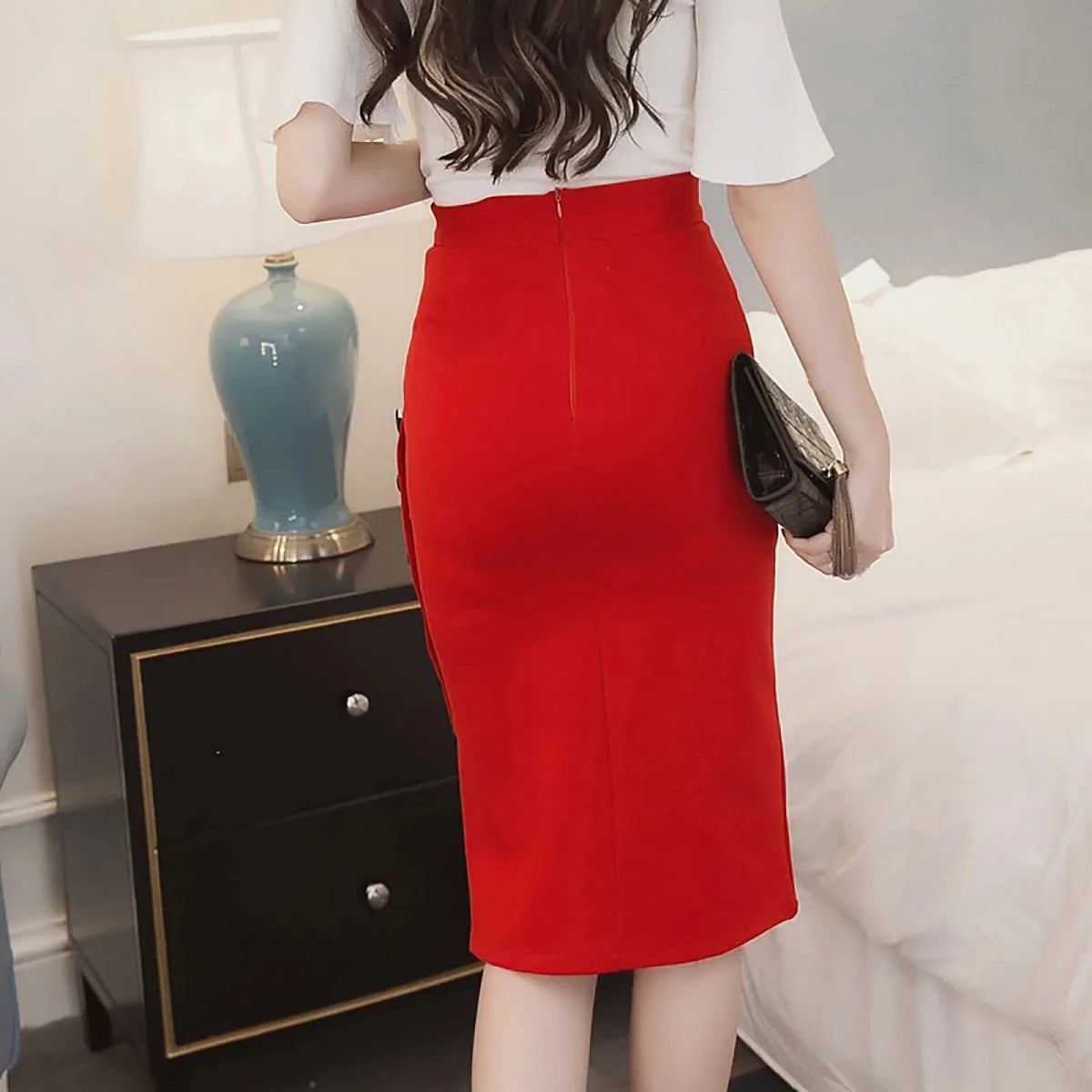 Jupe Vintage Crayon Rouge - Louise Vintage