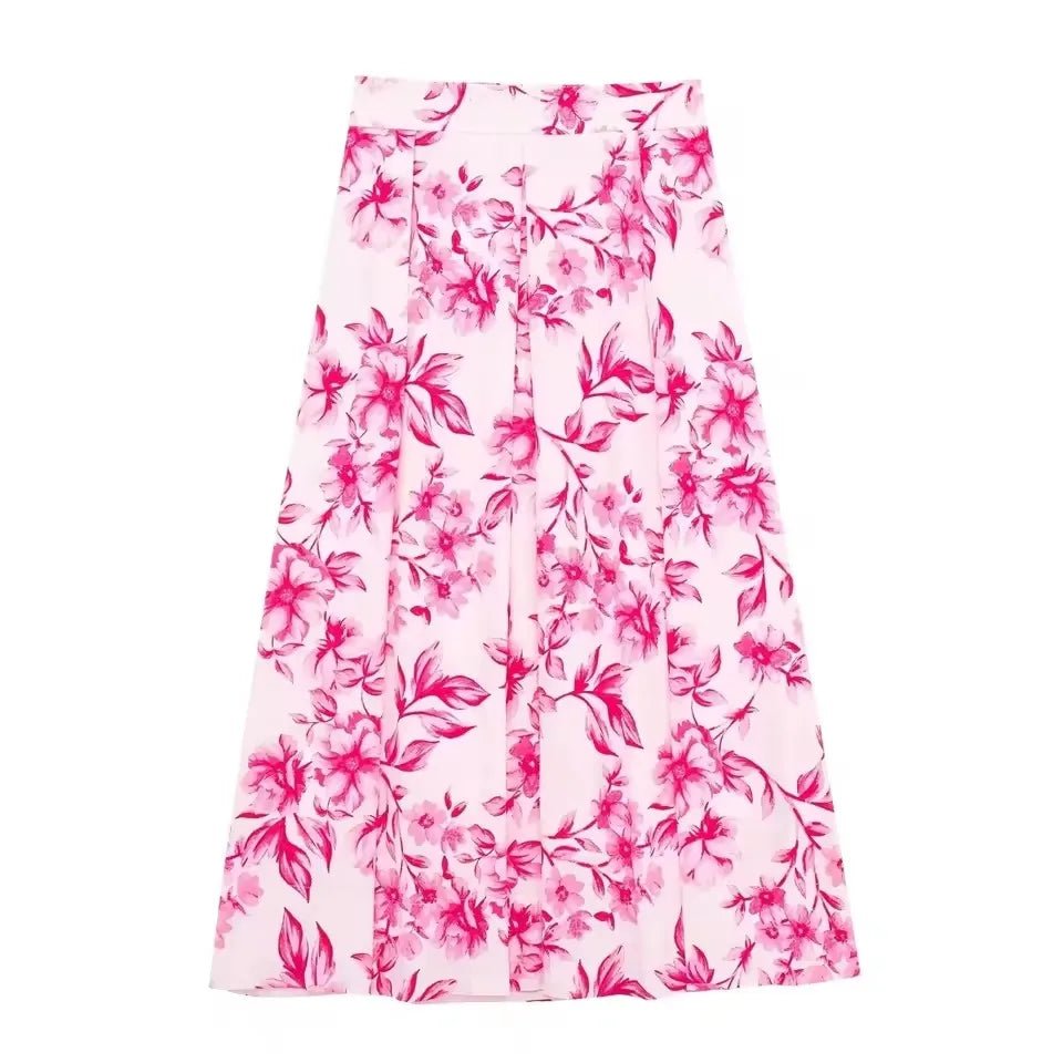 Jupe Vintage Rose Fleurs - Louise Vintage