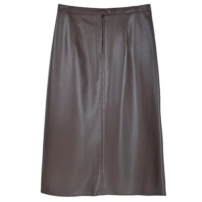 Jupe Vintage Simili Cuir Marron - Louise Vintage