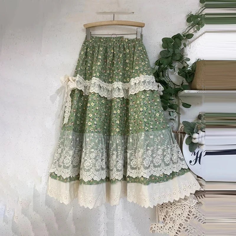 Jupe Vintage Verte à Pois - Louise Vintage