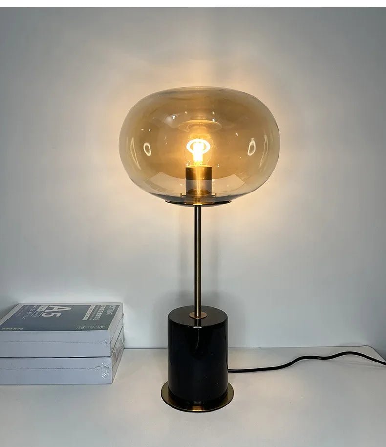 Lampe Globe Verre Vintage Noir - Louise Vintage