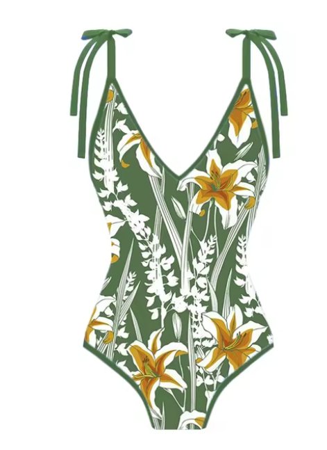 Maillot de Bain Ligne Vintage Vert - Louise Vintage