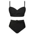 Maillot de Bain Pin Up Vintage Noir Rouge - Louise Vintage