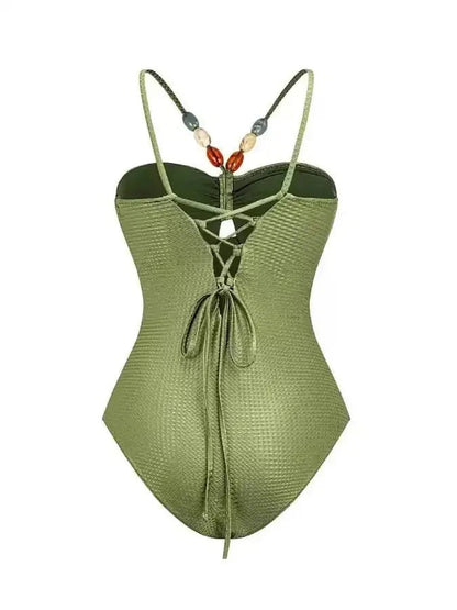 Maillot de Bain Sexy 1 Piece Vintage Vert - Louise Vintage