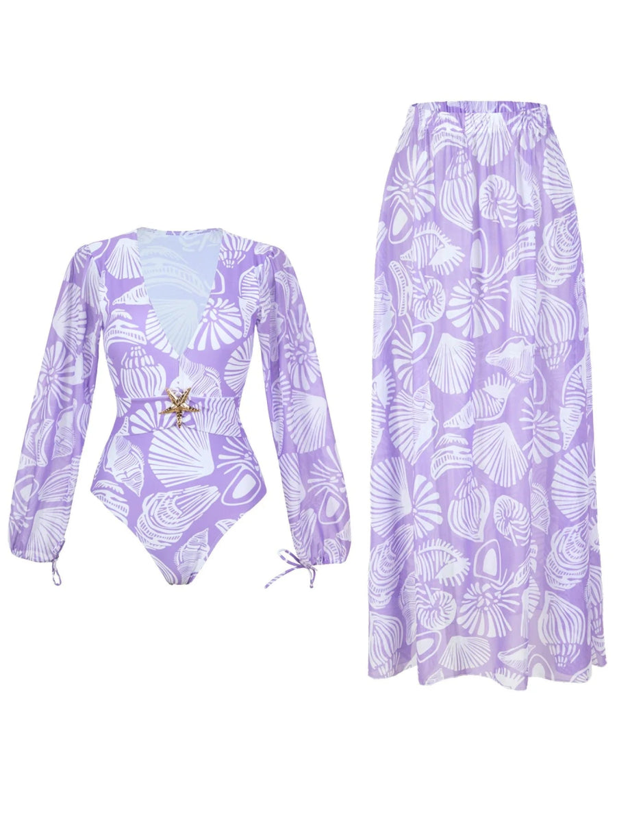 Maillot de Bain Sexy 1 Piece Vintage Violet - Louise Vintage