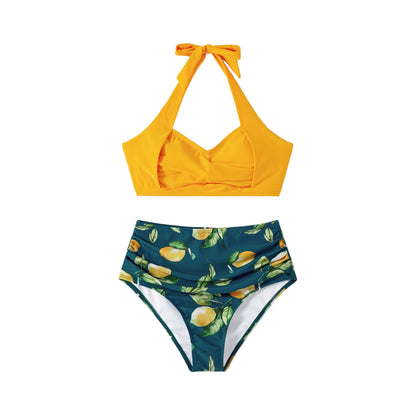 Maillot de bain Vintage Bikini taille haute fruits - Louise Vintage