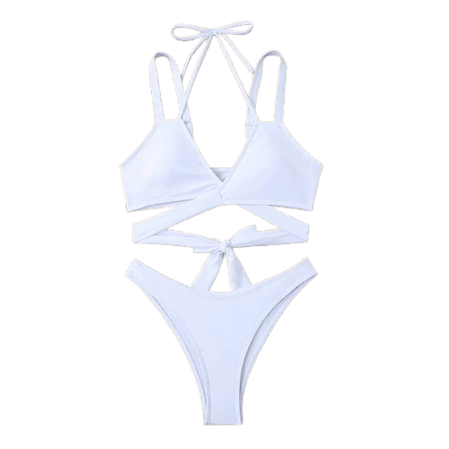 Maillot de Bain Vintage Blanc à Lacets - Louise Vintage