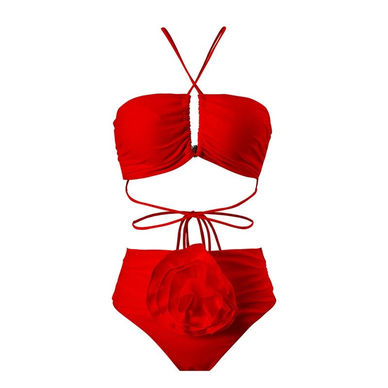Maillot de Bain Vintage Rouge à Lacets - Louise Vintage