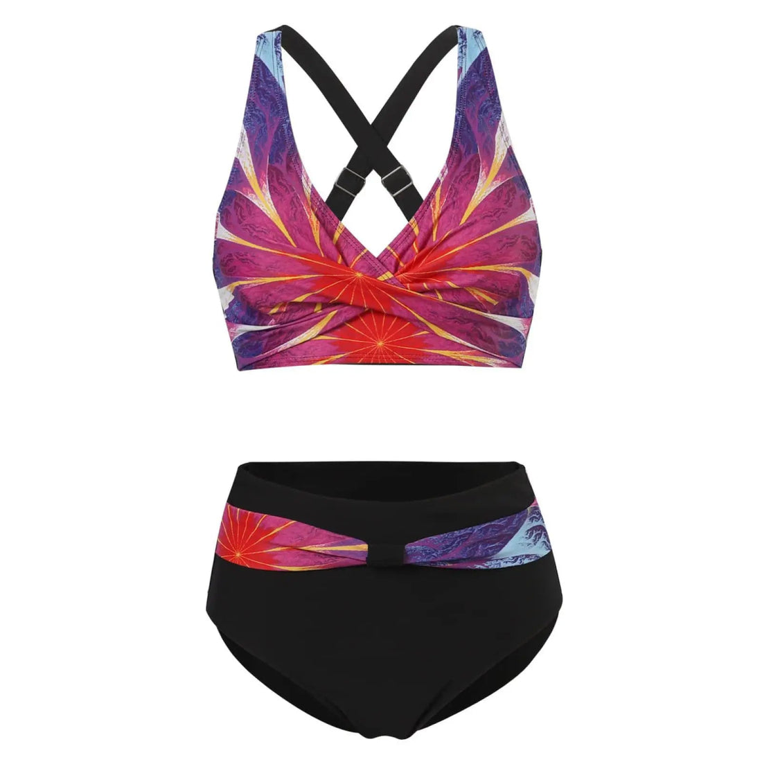 Maillot de Bain Vintage Volant Fleurs Marine - Louise Vintage