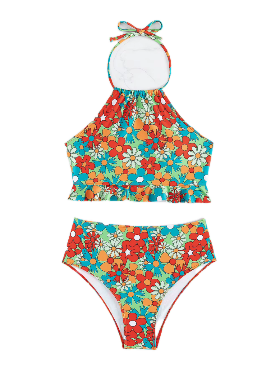 Maillot de Bain Vintage Volant Tropique - Louise Vintage