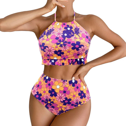 Maillot de Bain Vintage Volant Tropique - Louise Vintage