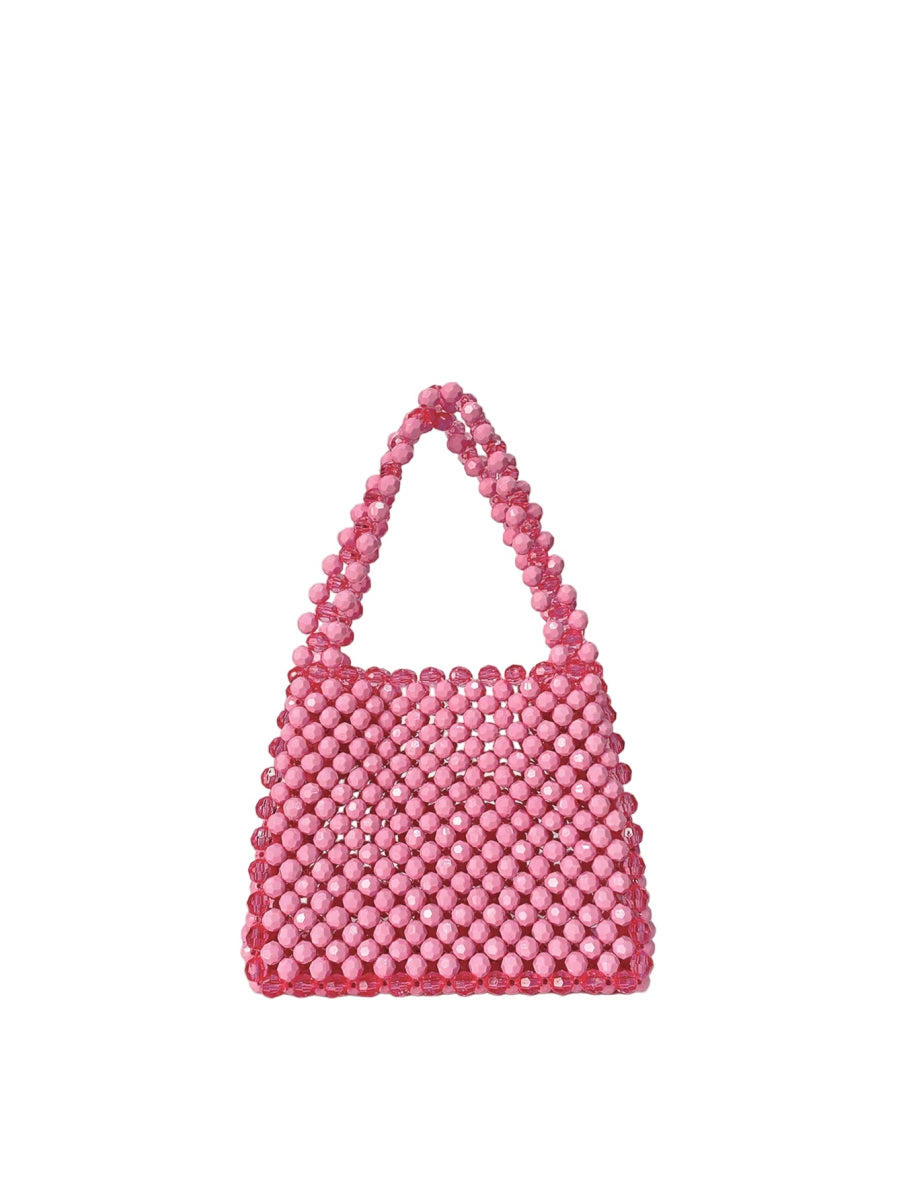 Petit Sac à Main Vintage Perles Rose - Louise Vintage