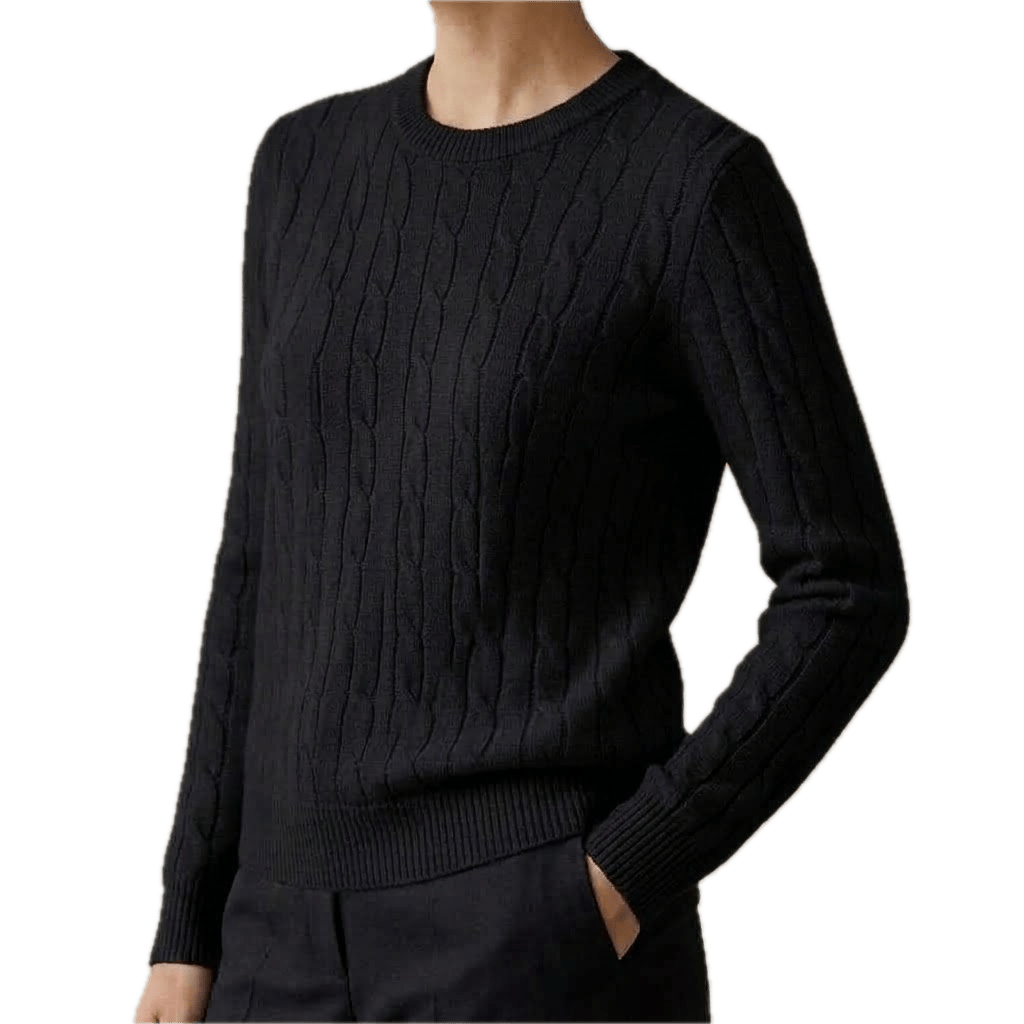 Pull Col Rond Vintage Noir - Louise Vintage