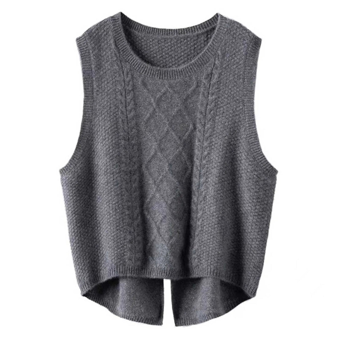 Pull Femme Vintage Sans Manche Gris - Louise Vintage