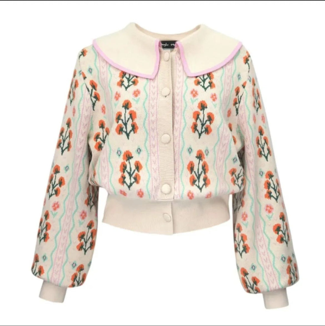 Pull Jacquard Vintage Femme Fleurs - Louise Vintage