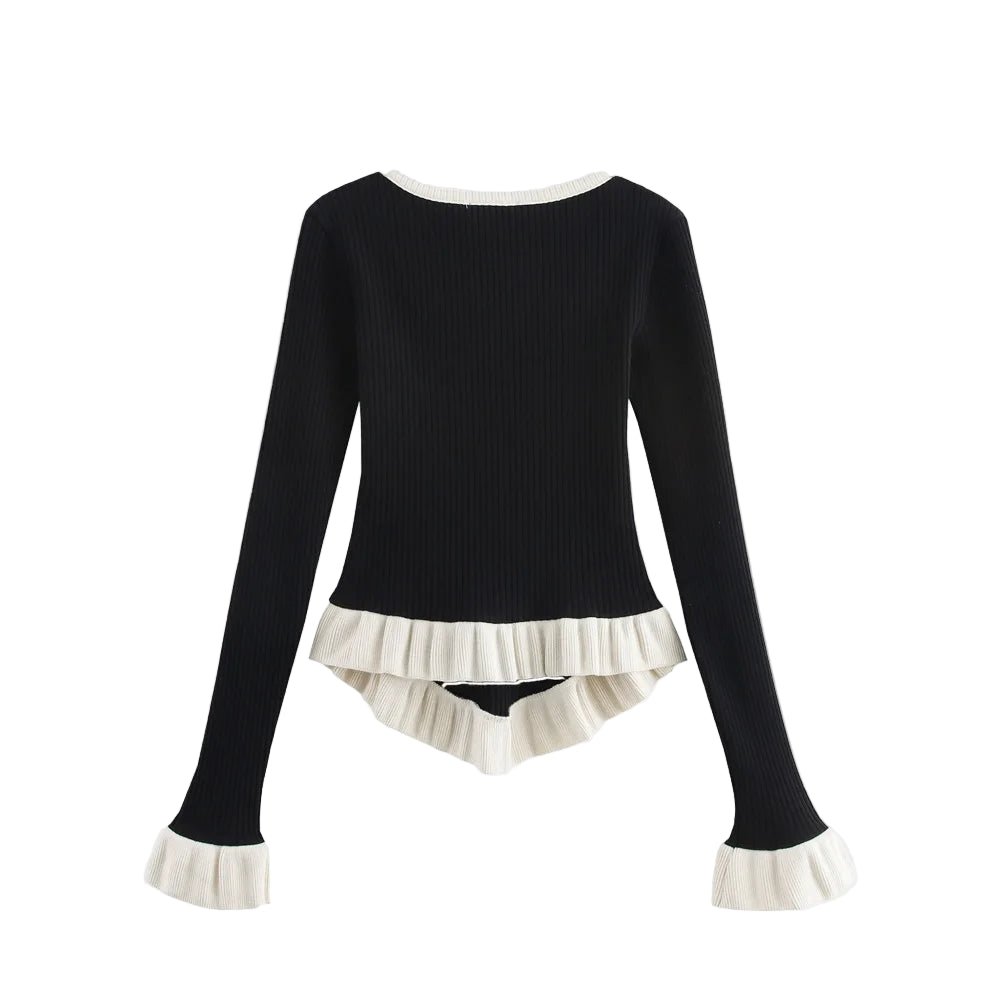 Pull Noir Col Vintage - Louise Vintage