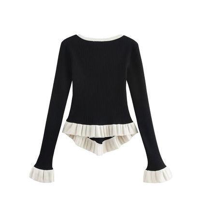 Pull Noir Col Vintage - Louise Vintage