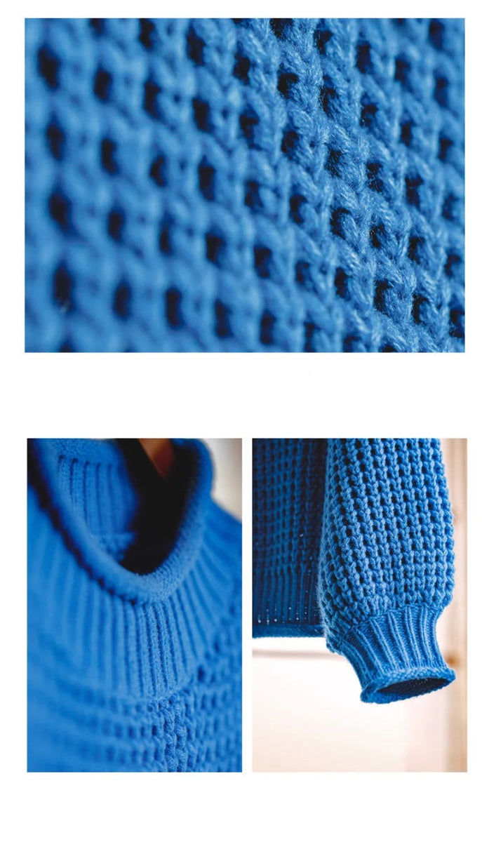 Pull Oversize Vintage Bleu Royal - Louise Vintage