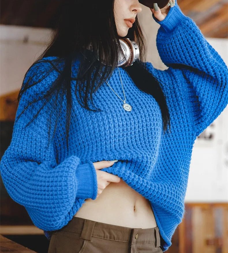 Pull Oversize Vintage Bleu Royal - Louise Vintage