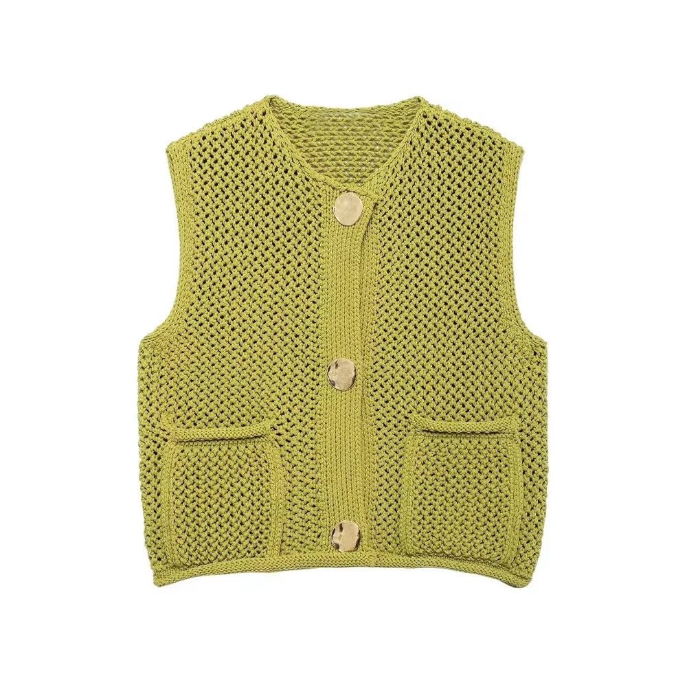 Pull Sans Manche Vintage Vert - Louise Vintage