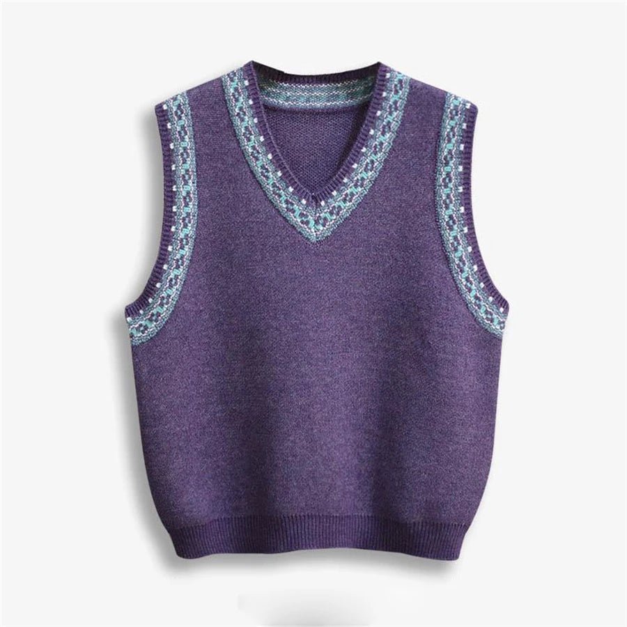 Pull Sans Manche Vintage Violet - Louise Vintage