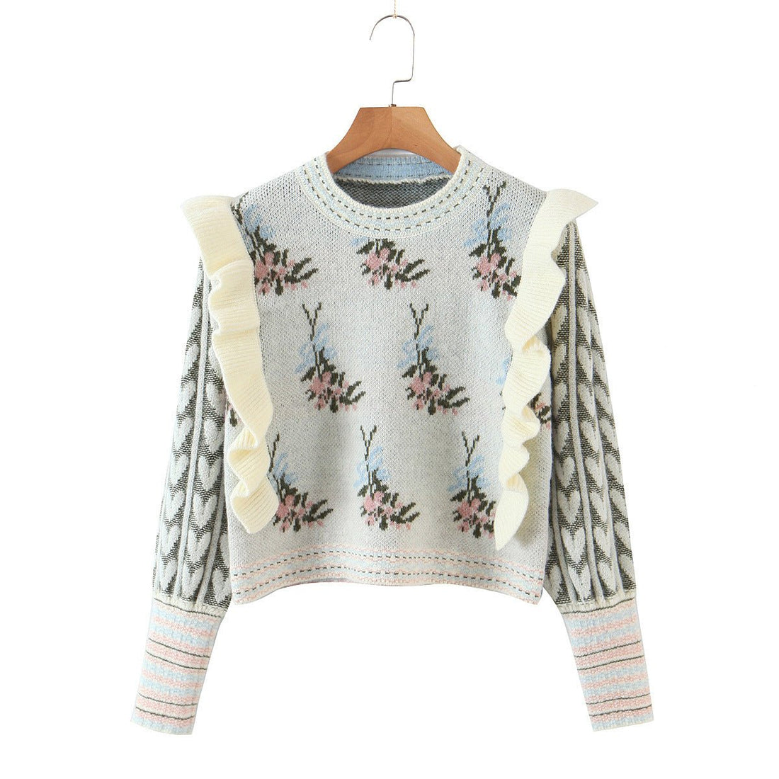 Pull Tricot avec Fleurs Vintage - Louise Vintage