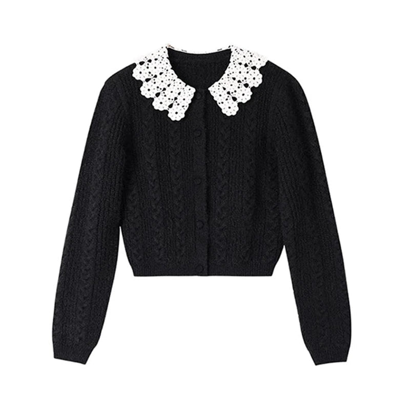 Pull Vintage à Volants Noir - Louise Vintage