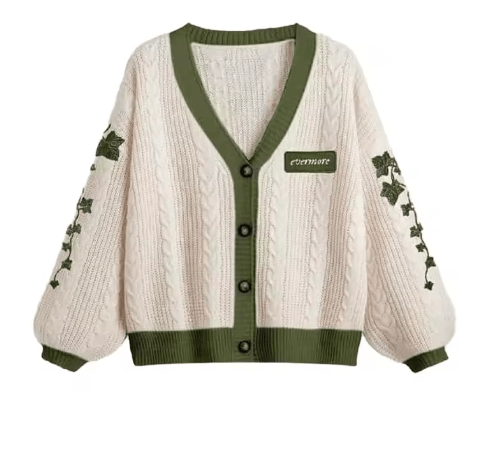 Pull Vintage Col en V Coupe Droite Vert - Louise Vintage