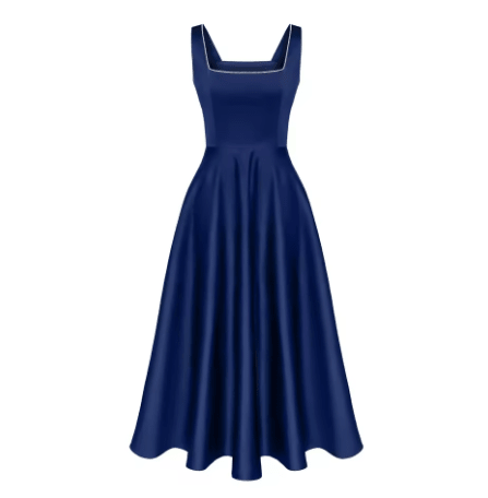 Robe Américaine Année 50 Bleu - Louise Vintage